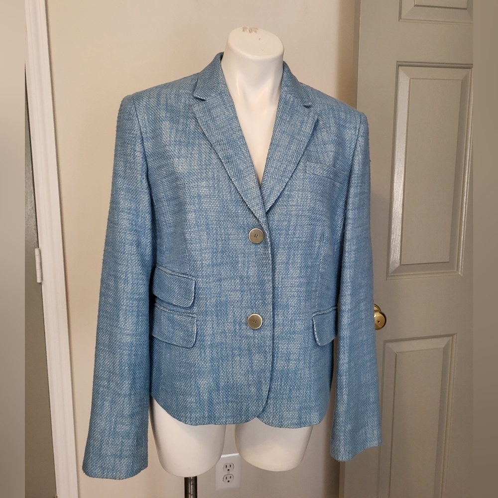 Talbots Light Blue Textured Blazer